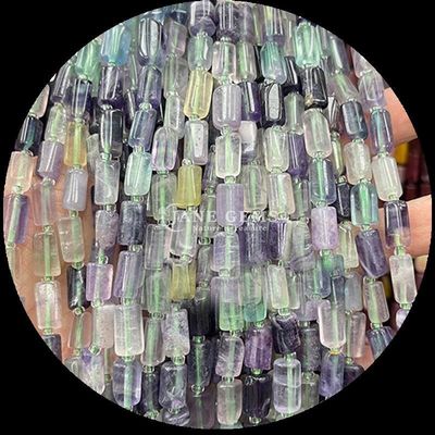 Edelsteine Perlen Naturkristall Apatit Rhodonit Edelstein Faceted Zylinderform Locker Perlenstränge für Schmuckherstellung