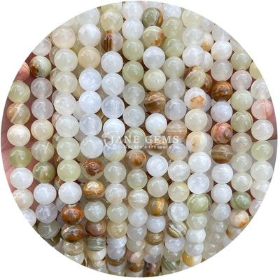 Gemischte runde Jades Chalzedonische Steinperlen Heilende Kristall Naturstein Loose Perlen DIY Schmuckherstellung