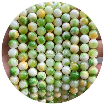 Runde Jades Farbe Chalcedon Stein Perlen Heilende Kristall Naturstein Locker Perlen Für DIY Schmuck machen