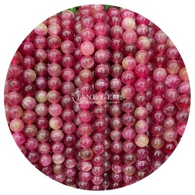 Natürlicher Stein Regenbogen Rosa Xinjiang Chalcedony für Schmuck Handgefertigte Armband Halskette