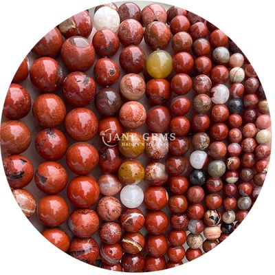 Handgefertigte Kristallschmuckstücke Handwerk Handwerk Rund roter Jaspis-Perlen für Armbänder Halsketten