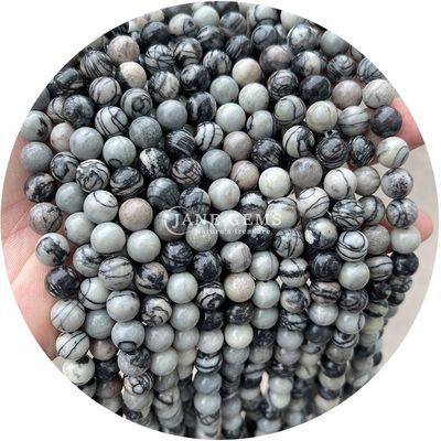 Natürliche schwarze Streifen Rhodochrosit Edelstein Perlen für Schmuck