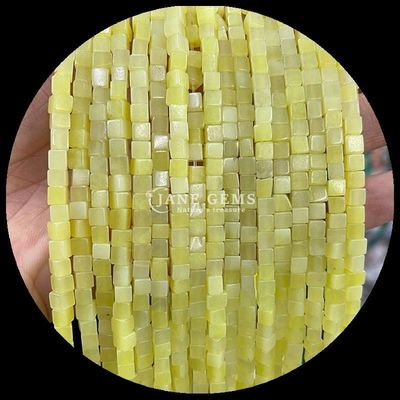 Cube Quadrat Form Naturgemäste Perlen Zitrone Jade Rhodonit Loose Perlen Stränge für Heilung und DIY Schmuck Ma