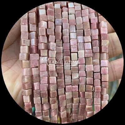 Cube Quadrat Form Naturgemäste Perlen Zitrone Jade Rhodonit Loose Perlen Stränge für Heilung und DIY Schmuck Ma