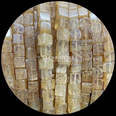 Cube Quadrat Form Naturgemäste Perlen Zitrone Jade Rhodonit Loose Perlen Stränge für Heilung und DIY Schmuck Ma