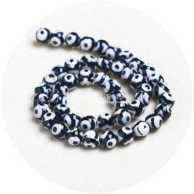 Achat-Rundform Stein Braun Fußball Dzi-Perlen für Schmuck und Handwerk