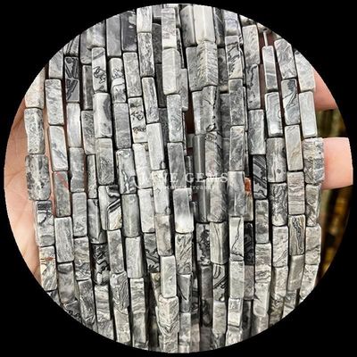 Polsterter Rechteck Gems Perlen Lila Chalcedony Karte Jasper 4x13mm für DIY Schmuck