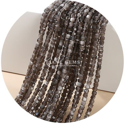 Glatte Kristallloose Perlenstrang Silber Obsidian Tourmalin für das Handwerk