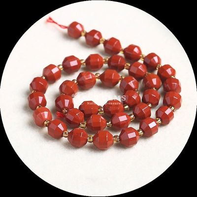 Natürliche Olivenform Perlen Faceted Loose Stone Perlen Rot Jaspis Mookite Loose Strands für DIY Schmuck