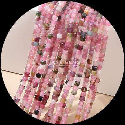 Natürlicher Stein Polierte Perlen Edelstein Quadratische Kubusform Fluorit Labradorit Mini Loose Perlenstränge für Armbänder / Halsketten
