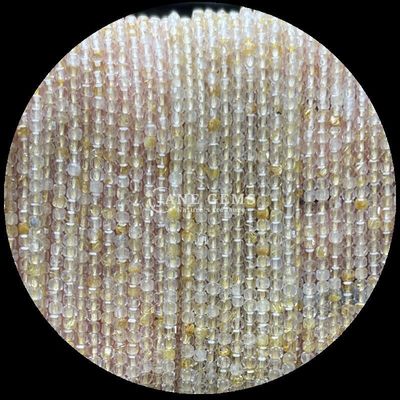 Anpassungsfähige Würfel Quadrat Edelstein Perlen Gold Rutilierte Quarz Prehnit Lockersträhnen Perlen für Schmuckherstellung