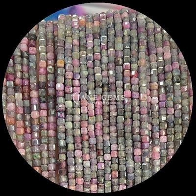 Farbenfrohe Mini-Kubus-Edelsteinperlen rosa Opal und grüne Achatstränge für DIY-Schmuck