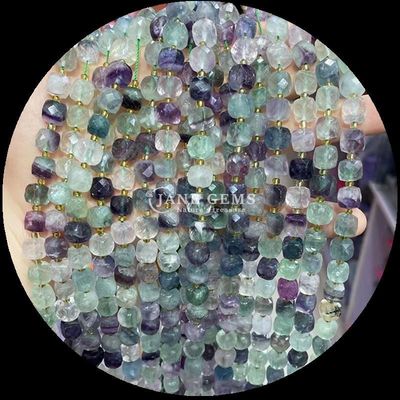 Sortierte Würfelform Naturgemäste Perlen Fluorit Morganit Loose Strands Perlen für Schmuckherstellung