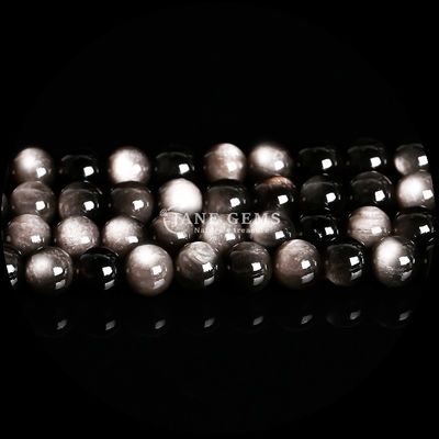 Verschiedene runden Formen Silber Obsidian Sonnenstein Natürliche polierte Steinperlen