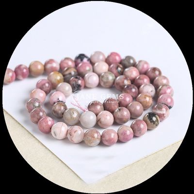Farbenfrohe runde Edelsteinperlen Granat Morganit für Schmuckhandwerk Armbänder Halsketten / Ohrringe