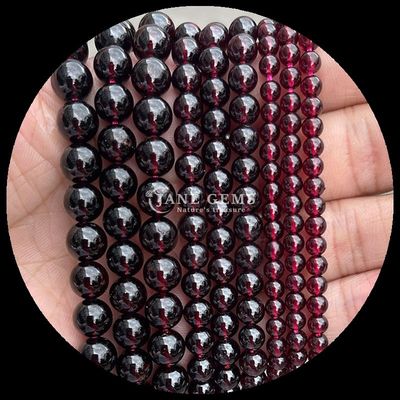 Farbenfrohe runde Edelsteinperlen Granat Morganit für Schmuckhandwerk Armbänder Halsketten / Ohrringe