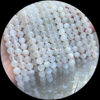 Natürlicher Edelstein mit rundem Schnitt Mondstein Fluorit Ozean Jaspis Loose Strands Perlen für DIY Schmuck