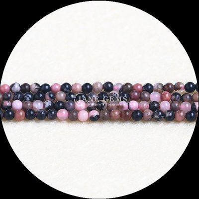 Natürliche runde Edelsteinperlen Elegante grüne Achat Rhodonit und Schneeflocken Obsidian für DIY Schmuckherstellung