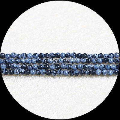 Natürliche runde Edelsteinperlen Elegante grüne Achat Rhodonit und Schneeflocken Obsidian für DIY Schmuckherstellung