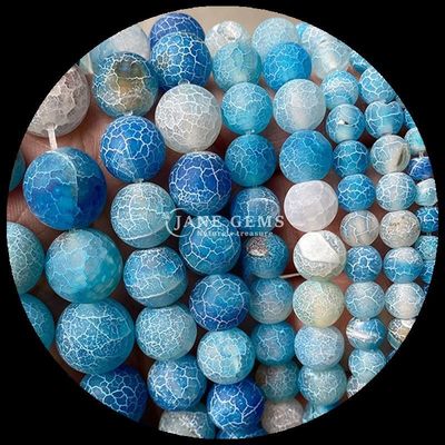 Edelstein Rundform Perlen Gelb Blau Wettered Achat Locker Stränge für DIY Schmuck