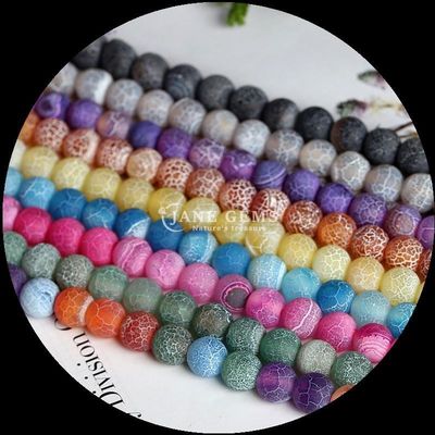 Mehrfarbige Achatperlen 8mm Perlengröße Naturgemäsel Rundgeschnitten Regenbogen Wettered Achat Locker Stränge für DIY Geschenk
