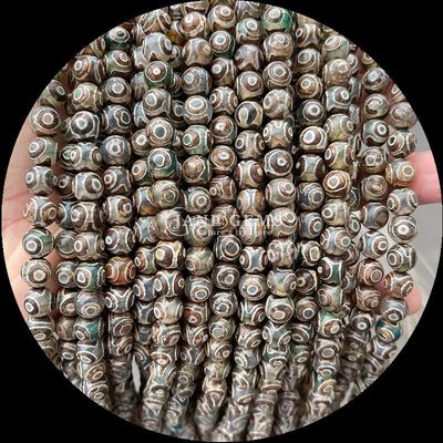 DIY Schmuckherstellung Essential Mehrfarbige Tibatan Achat Perlen Drei Augen Dzi Loose Perlenstränge mit polierten Technik