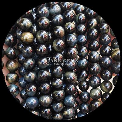 Runde Form Natürlicher Edelstein Perlen Tiger Auge Locker Perlensträhnen für Schmuck machen Polierte Technik