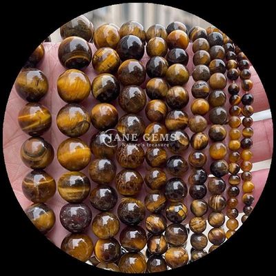 DIY Schmuck essenzielle Edelsteine Perlen 8mm Runde Form Tiger Auge Locker Perlen Stränge