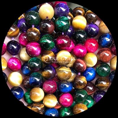 DIY Schmuck essenzielle Edelsteine Perlen 8mm Runde Form Tiger Auge Locker Perlen Stränge