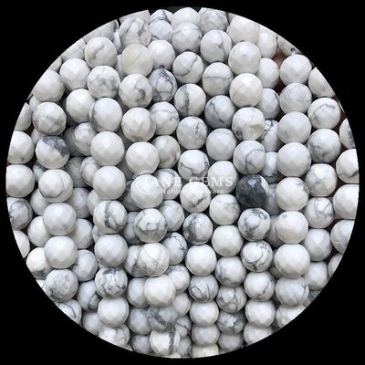 Mehrfarbiger rund geschnittener Edelstein verschiedene Arten Howlite afrikanische Türkis Perlen für DIY Schmuck