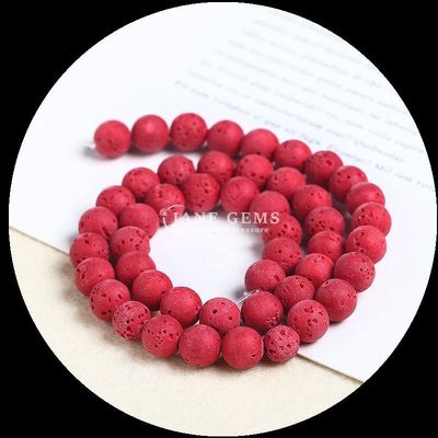 Mehrfarbiger Edelstein Verschiedene Farben Natürlicher Lava-Stein Heilstein Loose Bead Strands für DIY Schmuck