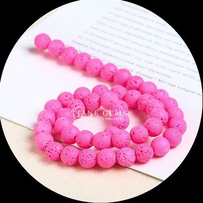 Mehrfarbiger Edelstein Verschiedene Farben Natürlicher Lava-Stein Heilstein Loose Bead Strands für DIY Schmuck