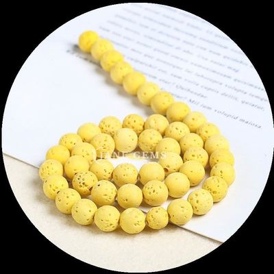 Mehrfarbiger Edelstein Verschiedene Farben Natürlicher Lava-Stein Heilstein Loose Bead Strands für DIY Schmuck