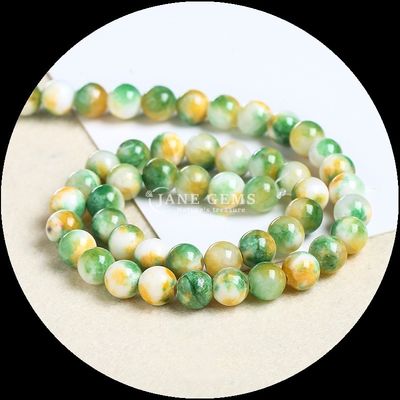 Edelsteine Perlen rund geschnitten geeignet für Armbänder verschiedene Farben Jade-Perlen, um Ihrem Stil einen Hauch von Eleganz zu verleihen