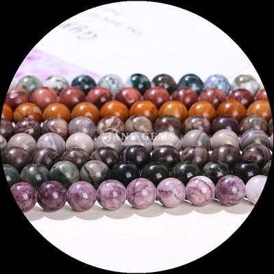 Runde Form Edelsteine Perlen verschiedene Farben Holzmuster Locker Perlenstränge perfekt für Schmuck Herstellung 8mm Perlengröße