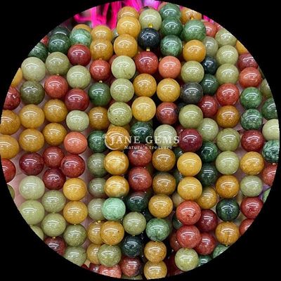 Edelsteinperlen in runden Formen und mehreren Farben Verschiedene Chalzedonische lose Perlenstränge perfekt für DIY-Schmuck