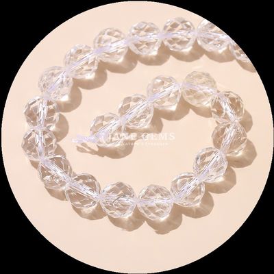 Edelstein Runde Form Perlen Rose Quarz Klar Quarz Runde Facetten Locker Perlen für elegante Schmuckkollektionen