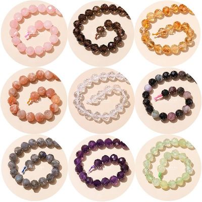 Mehrfarbige Edelsteine Perlen Natürlicher Edelstein Perlen Zitron Erdbeere Quarz Faceted Round Loose Bead Strands