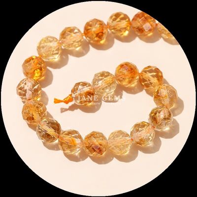 Mehrfarbige Edelsteine Perlen Natürlicher Edelstein Perlen Zitron Erdbeere Quarz Faceted Round Loose Bead Strands