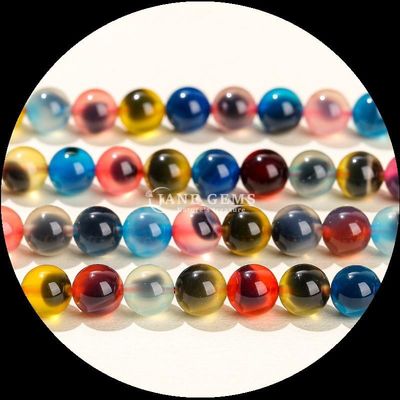 Natürlicher Edelstein Verschiedene Banden Agat Frosted Round Agat Loose Bead Strands Die perfekte Ergänzung zu Ihrer Halskette Kollektion