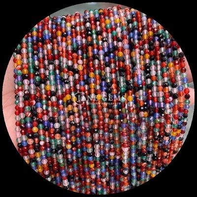 Natürlicher Edelstein aus der perfekten Wahl für Ihre B2B-Bedürfnisse Verschiedene Kristallstein Amethyst Grün Aventurin Mini Faceted Loose Round Bead Strands
