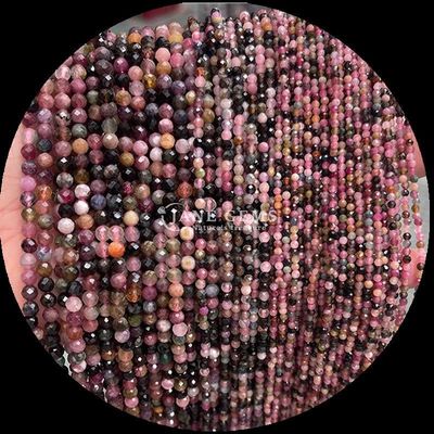 Verbessern Sie Ihre DIY Schmuckherstellung mit Edelsteinen Perlen runden Form und natürlichen Edelstein verschiedene natürliche Kristall Heilstein Dalmatinischer Jaspis Tourmalin Loose Mini Faceted Perlen Stränge